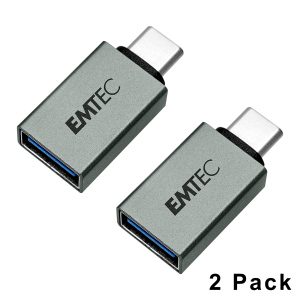 EMTEC USB Adapter 2 Pack - Adapt from USB-A to USB-C | T600C