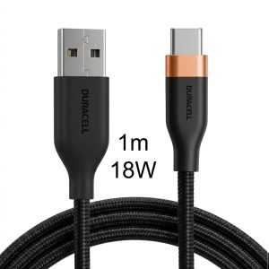 Duracell 1 meter 18w Toughened Phone Charger USB Cable USB-A to USB-C Product Image | DRU5011A