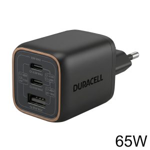 Duracell 65W PD USB Charger with a USB-A and 2 USB-C ports Produ