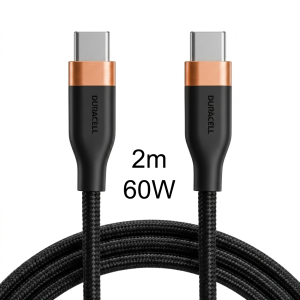 Duracell 2 meter 60w Toughened Phone Charger USB Cable USB-C to USB-C Product Image | DRU5020A