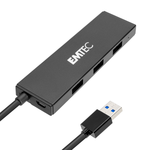 EMTEC 4-Port USB Hub with Integrated USB-A Cable Product Image | T620A