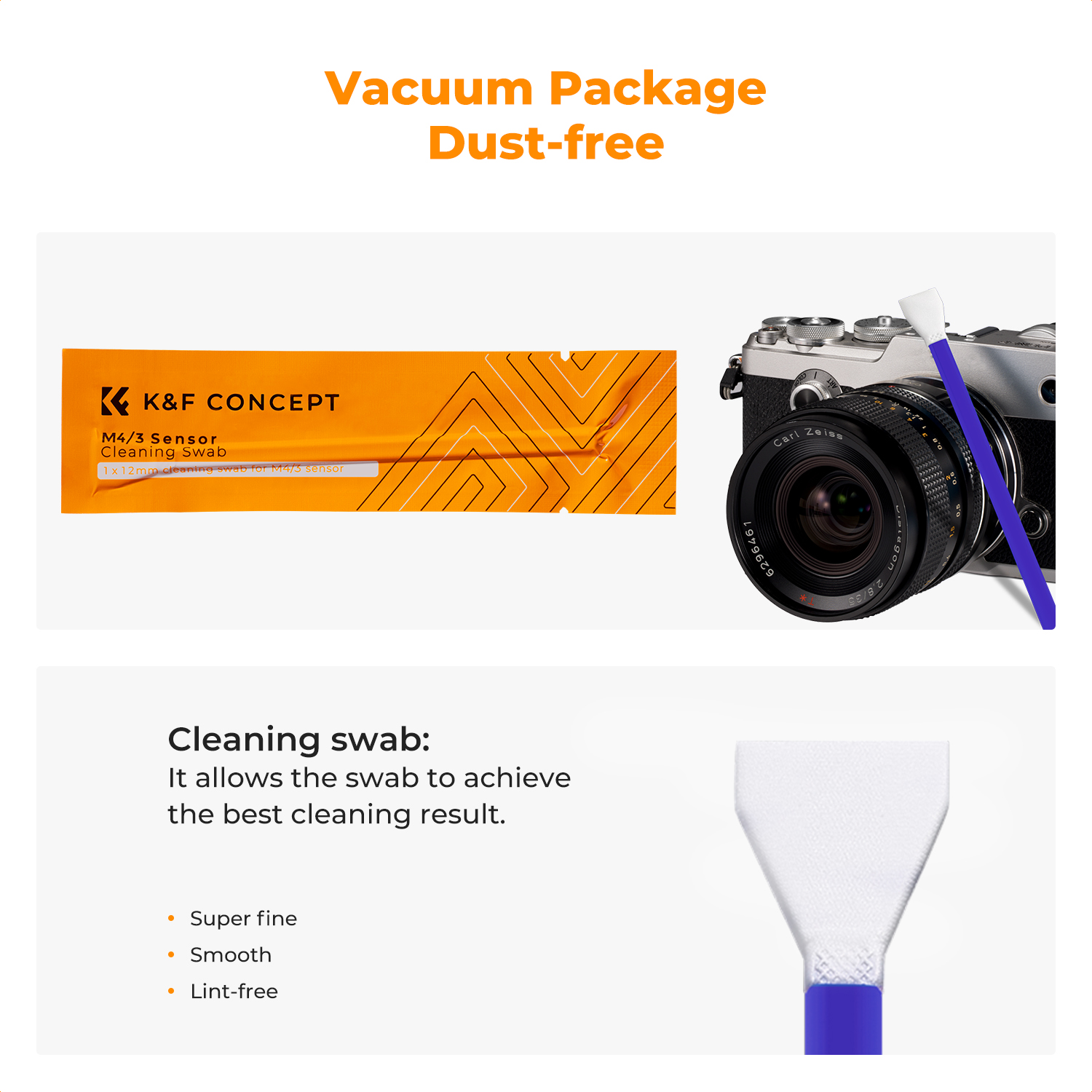 K&F 10-Pack Micro Four Thirds Sensor Cleaning Swabs Features Image | SKU.2315