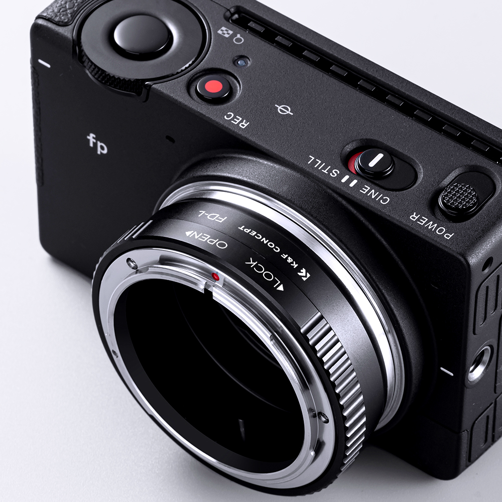 K&F Mechanical Adapter for Canon FD & FL Lenses to Leica L-Mount Cameras Attached to Camera | KF06.468
