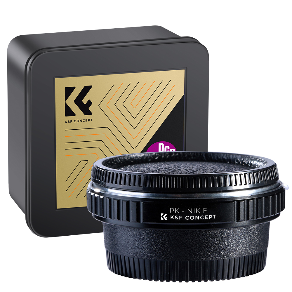 K&F Mechanical Adapter for Pentax K Lenses to Nikon F Cameras Image of What's in the Box | KF06.121