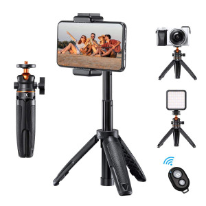 K&F Desktop Tripod with Height Extension Column and Remote Configurations Image | KF09.128V1