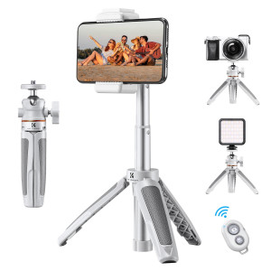 K&F Desktop Tripod (Grey) with Extension Column and Remote Product Image | KF09.128V2