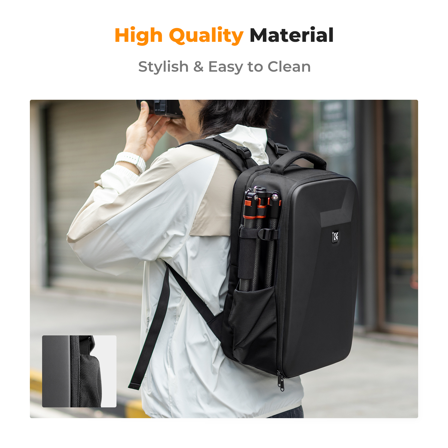K&F Hardshell Photographer's Camera Backpack with Laptop Pouch Build quality | KF13.134