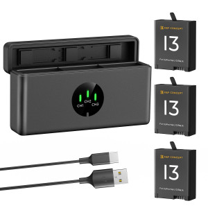K&F Hero 13 Enduro Kit for GoPro - 3 Batteries & Triple Charger Product Image | KF28.0087