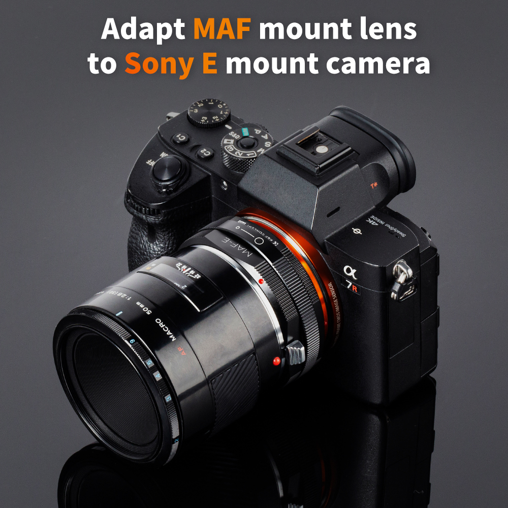 K&F Mechanical Adapter for Sony Alpha Minolta MAF Lenses to Sony NEX Camera Attached to Camera | KF06.447