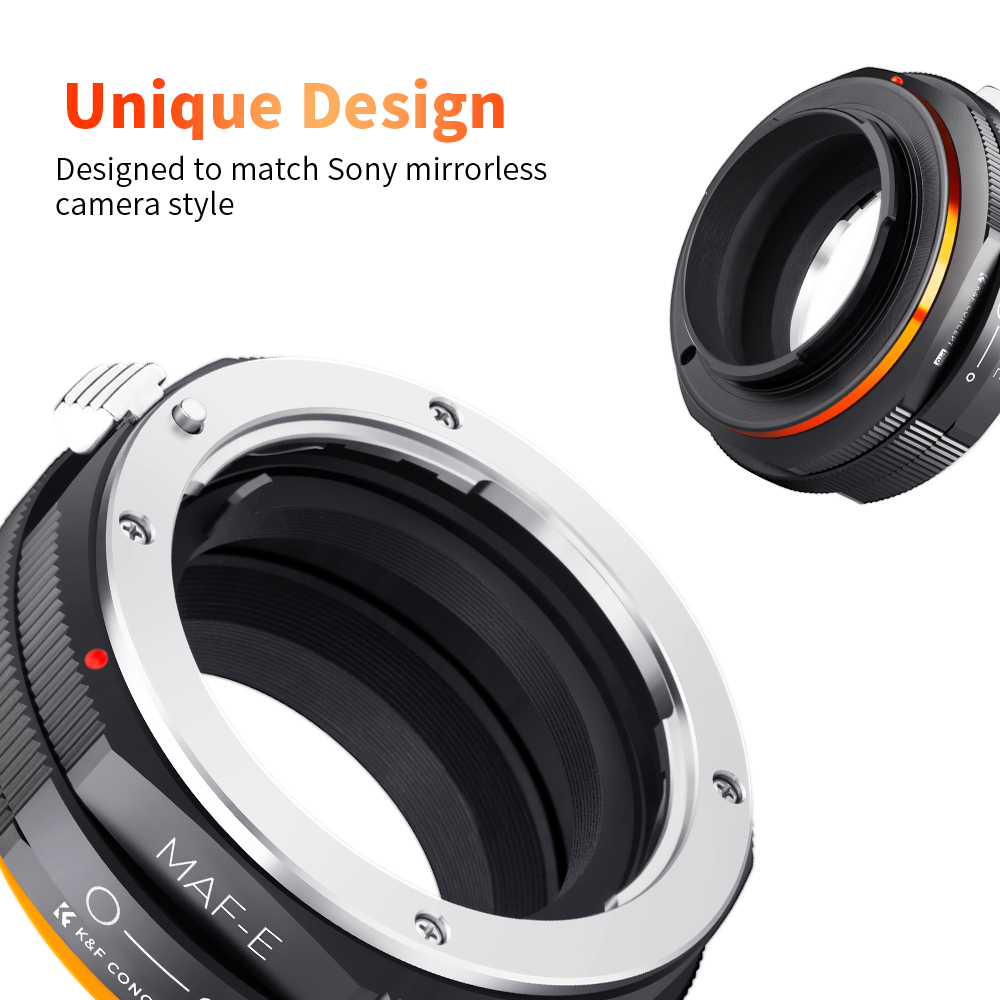 K&F Mechanical Adapter for Sony Alpha Minolta MAF Lenses to Sony NEX Camera Design Image | KF06.447