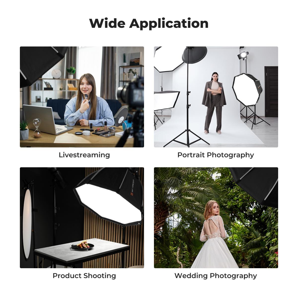 K&F Octagonal Softbox with Bowens Mount and Quick Clips Application Examples | KF18.0007-0007V2