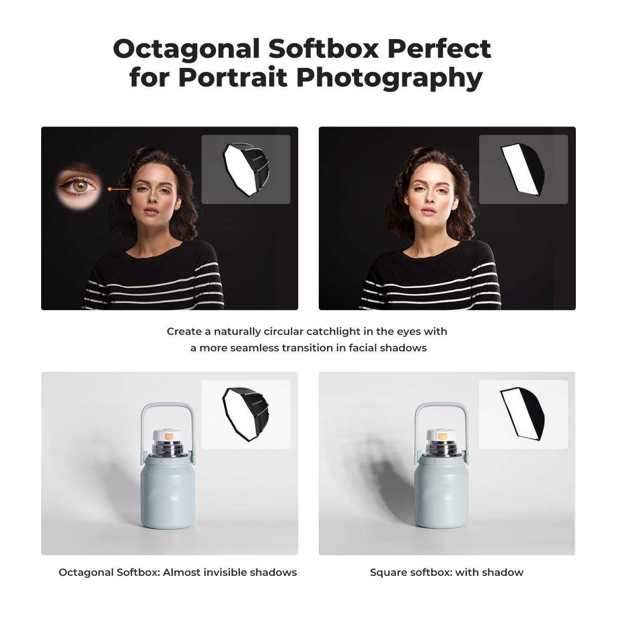 K&F Octagonal Softbox with Bowens Mount and Quick Clips Use case Examples | KF18.0007-0007V2