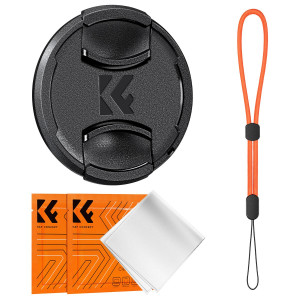 K&F Centre Pinch Lens Cap with Keeper Cable and Lens Cloths Generic Image | Generic