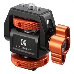 K&F Tilt and Swivel Mount with 1/4 Inch Screw and Cold Shoe Foot Product Image | KF31.133