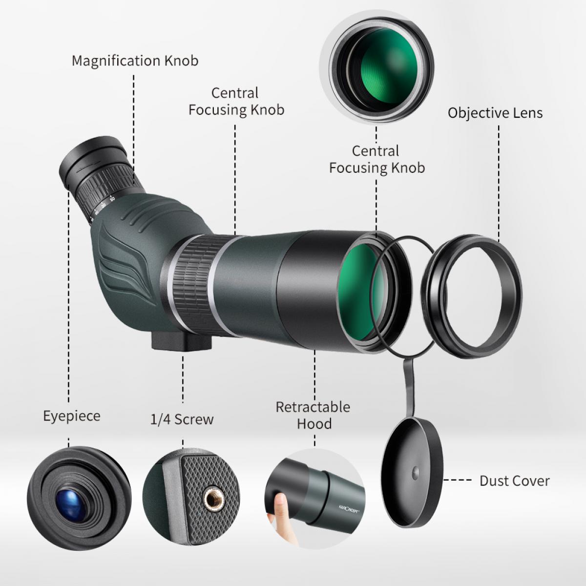 KandF Spotting Scope 20-60X Specifications image | KF33.033