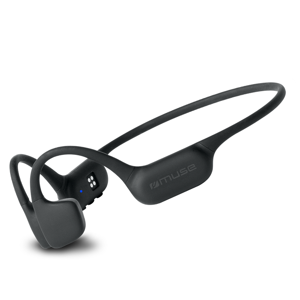 Muse Bone Conduction Headphones (Black) with 4GB Storage & IPX8 Waterproof Side View | M-238 BC