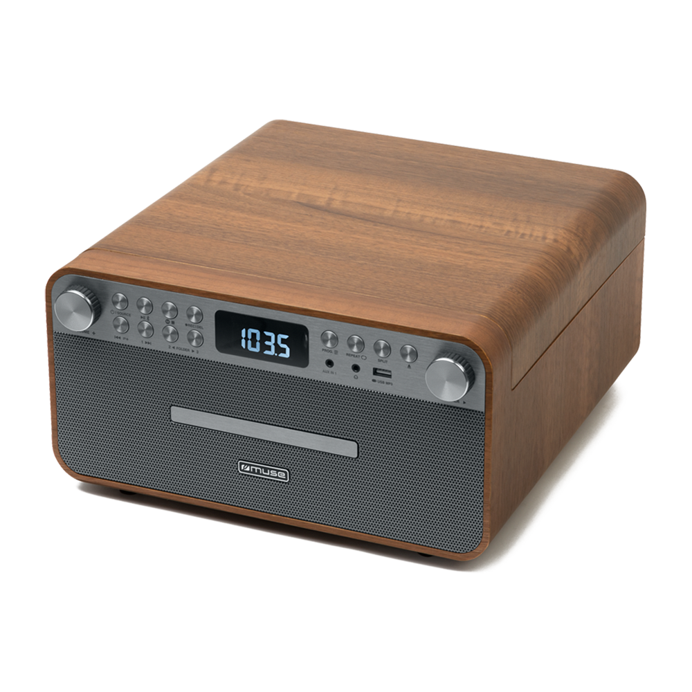 Muse Premium Turntable Micro System with CD player, Bluetooth and Radio Turntable lid closed | MT-118 AT