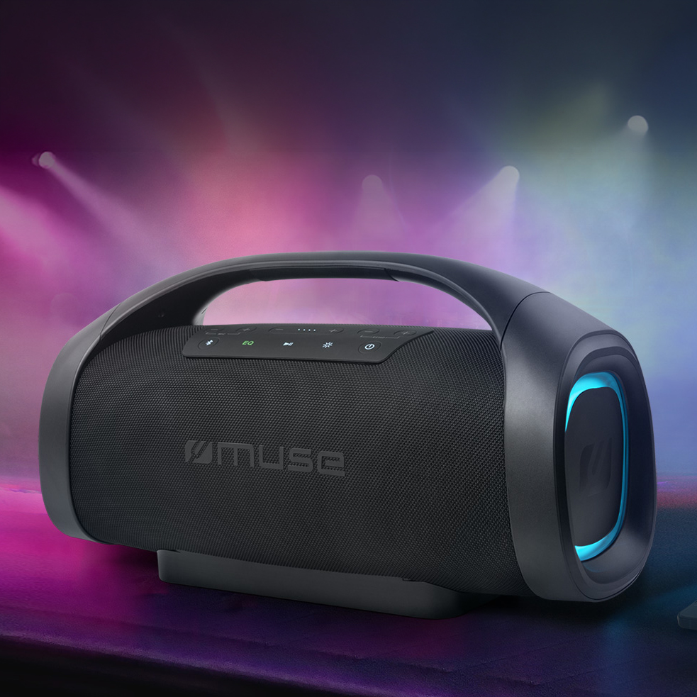 Muse Rockstar Pro (Black) 300W Bluetooth Speaker with Karaoke Inputs & IPX6 Image of it in Location | M-980 BT
