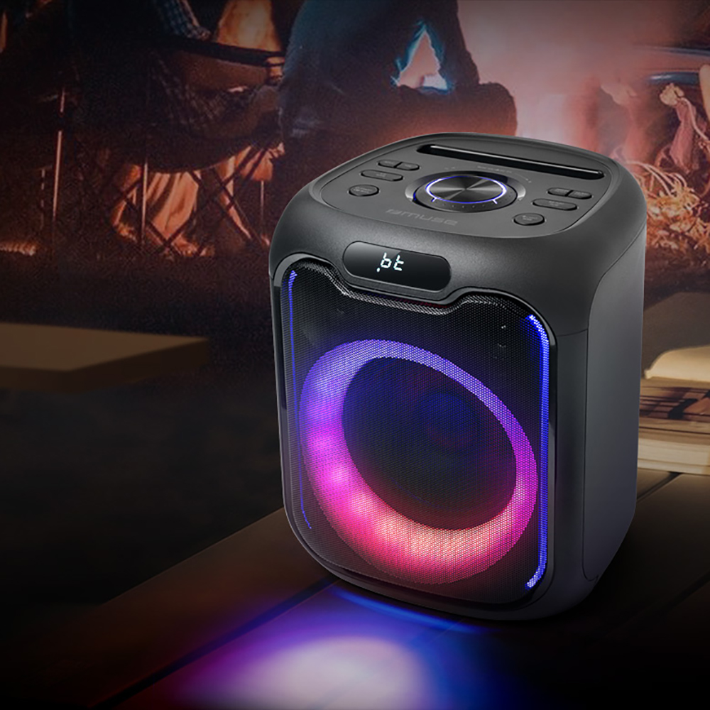 Muse Sonic 150 Party Box 150W Bluetooth Speaker with Karaoke Mic Image of it being used | M-1803 DJ