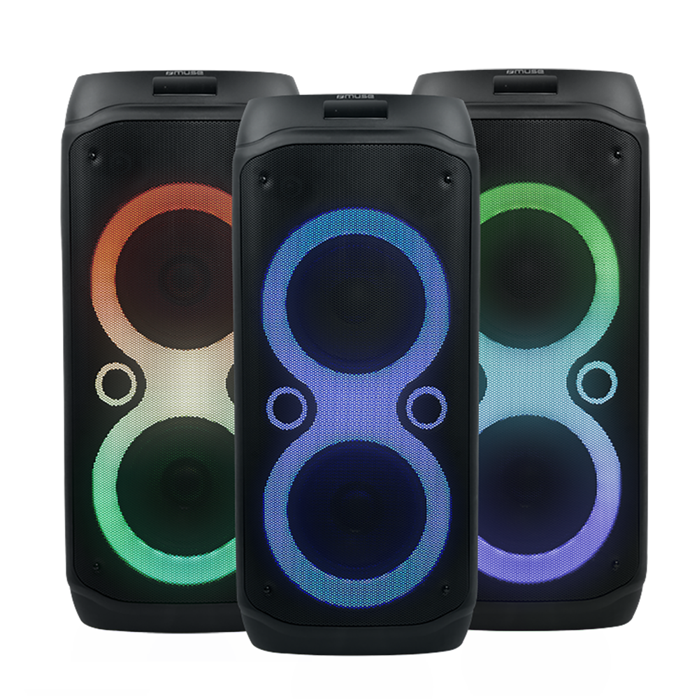 Muse Sonic 600 Party Box 600W Bluetooth Speaker with Karaoke Mic Colour Changing Lighting image | M-1937 DJ