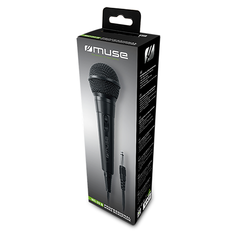 Muse Wired Microphone with 3m Cable for Karaoke and Party Speakers Images of the Packaging | MC-20 B