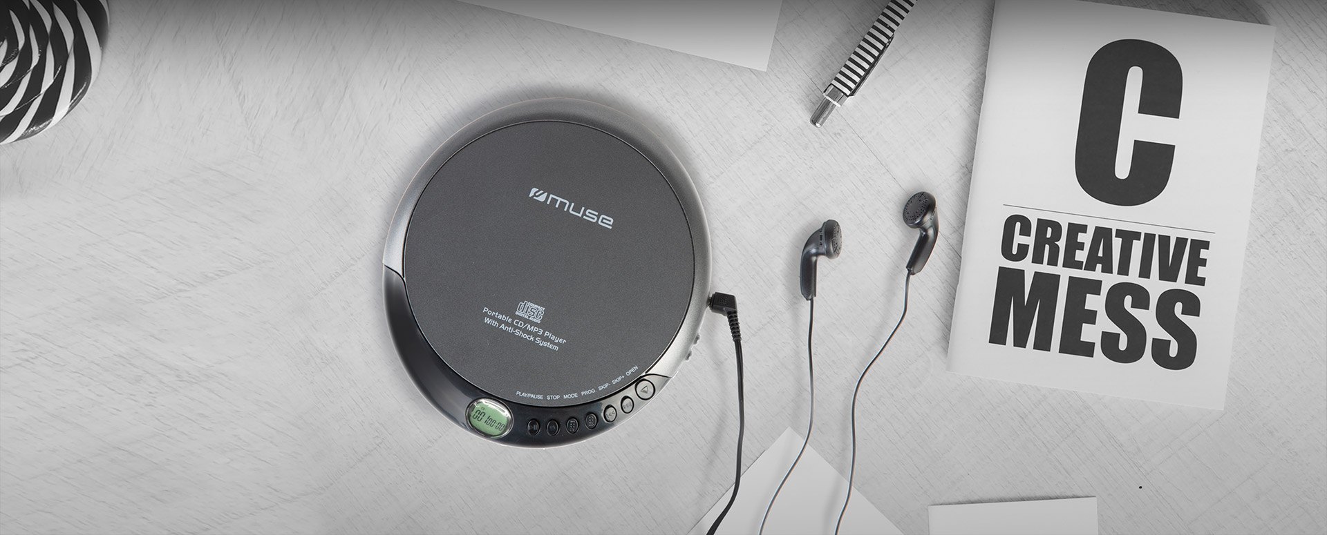 Muse Portable CD/MP3 Player with Anti-Shock for Rediscovering Albums - Image 2